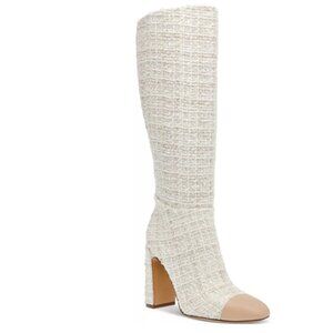 Steve Madden Women's Ally Cap-Toe Knee High Block-Heel Dress Boots Size 7